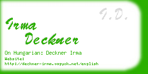 irma deckner business card